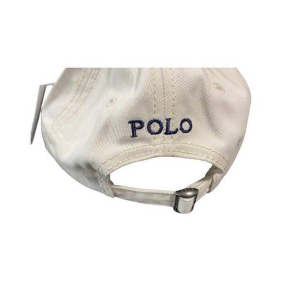 NWT Polo Ralph Lauren Off White Classic Cotton Baseball Cap Logo Embroidered - Picture 4 of 5